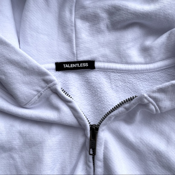 TALENTLESS WHITE WOMENS HOODIE W/ZIP  SIZE:XL - Picture 7 of 7